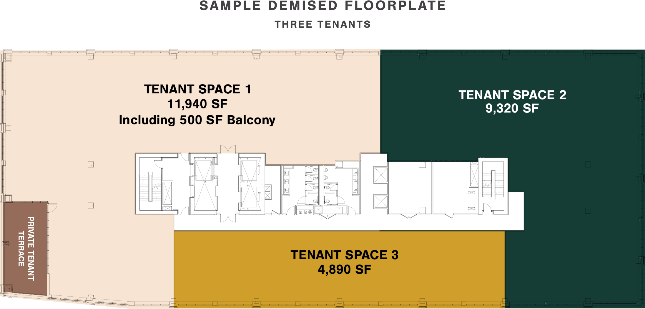 Three Tenant Floorplate